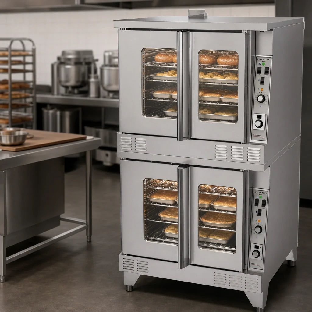 Garland Master MCO-ES-20-S Full-Size Double-Deck Standard-Depth Electric Convection Oven, Solid-State Controls, 6-Pan Capacity per Compartment