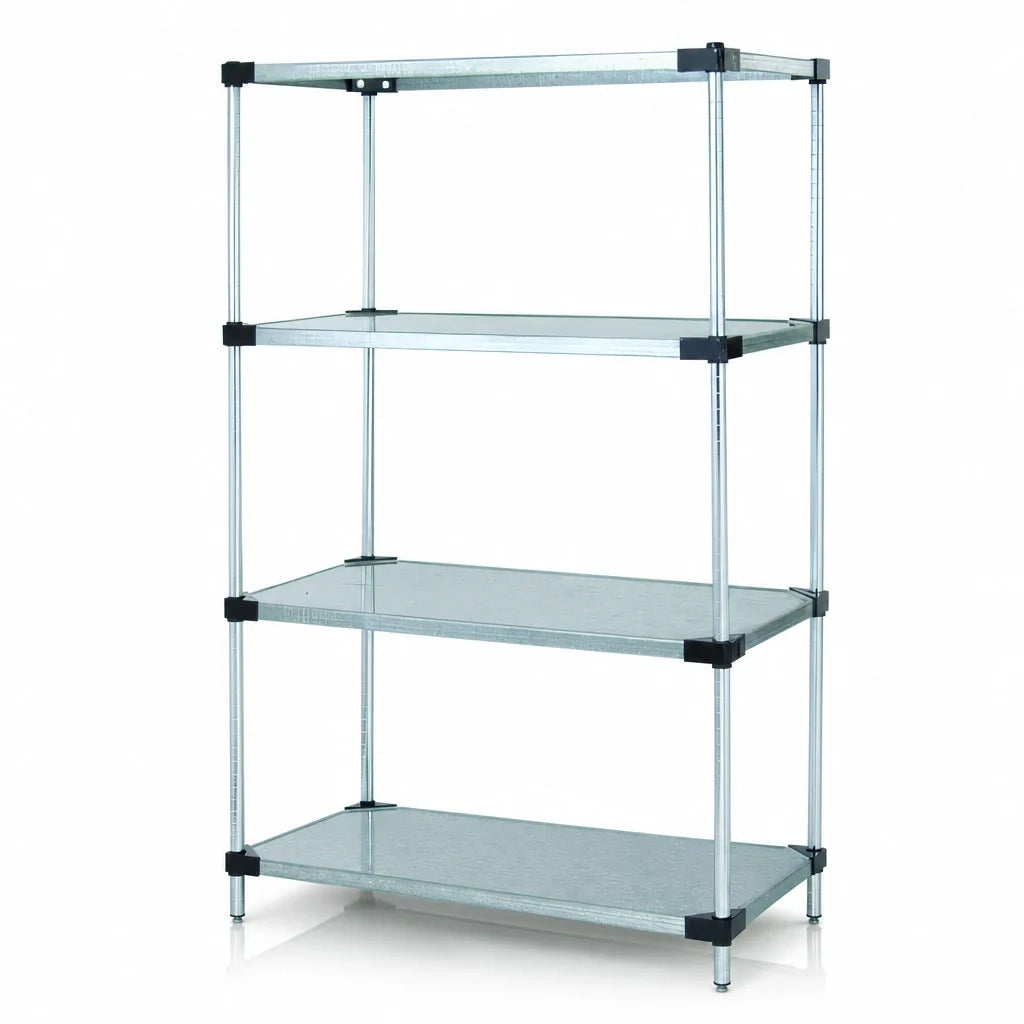 Quantum WR63-1860SG Solid Shelving Starter Kit, 60W x 18D x 63H, 4-Shelf Stationary Unit
