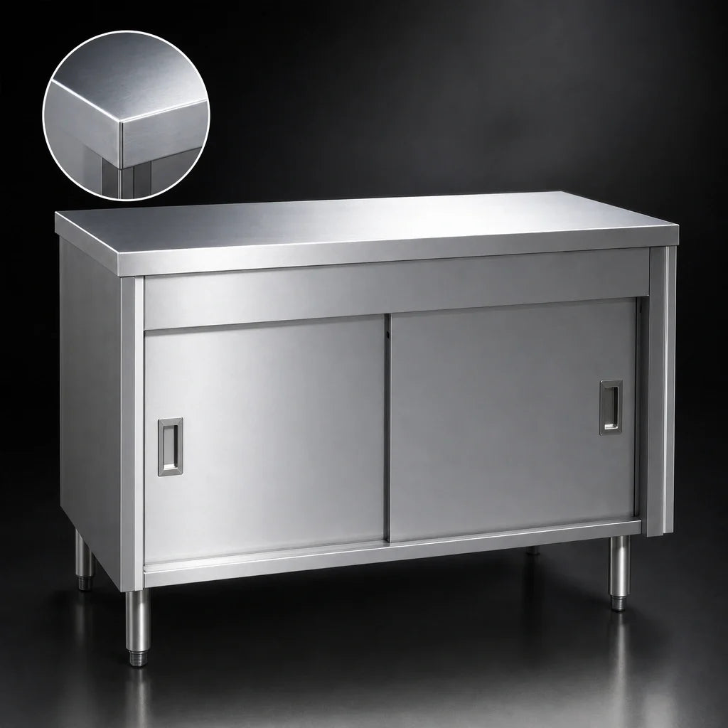 Eagle Group Spec-Master ST5CB 79-Inch Stainless Steel Solid Top Utility Station with Enclosed Sliding-Door Base