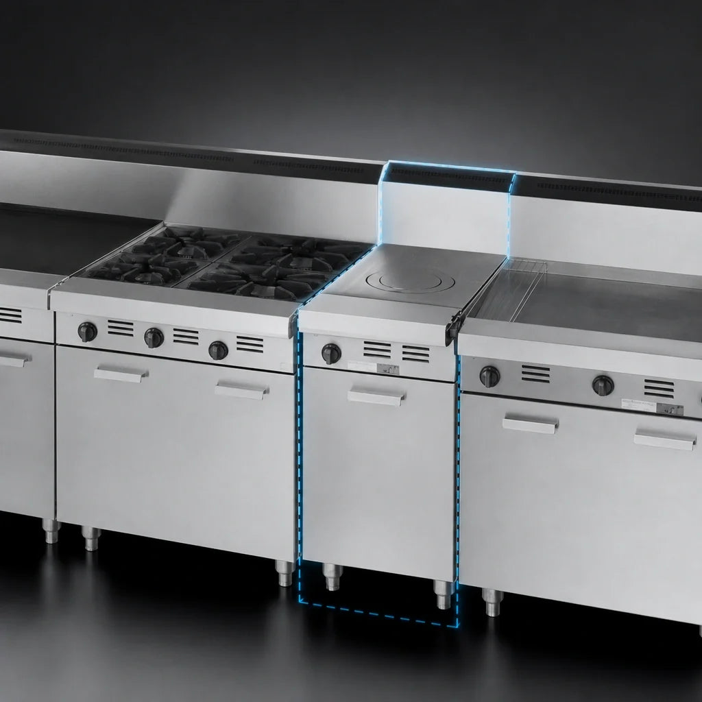 Garland Master M5S 17-Inch Gas Add-A-Unit Hot Top Range with Storage Base, Front-Fired Jet Burners, Stainless Steel Exterior