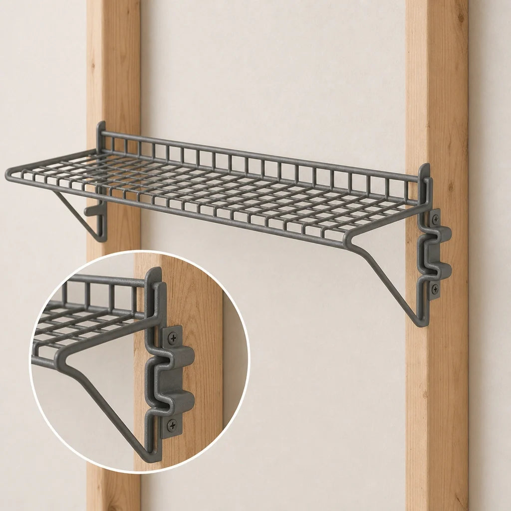 Eagle Group Snap-n-Slide SNSW1236V Wall-Mounted Wire Shelf, 36W x 12D, Pewter Gray Epoxy Finish