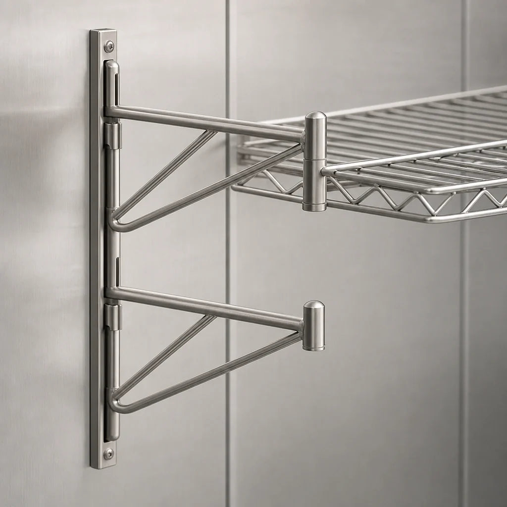 Eagle Group PWB18S 18-Inch Stainless Steel End Shelf Bracket for Adjustable Post Wire Wall Mounts