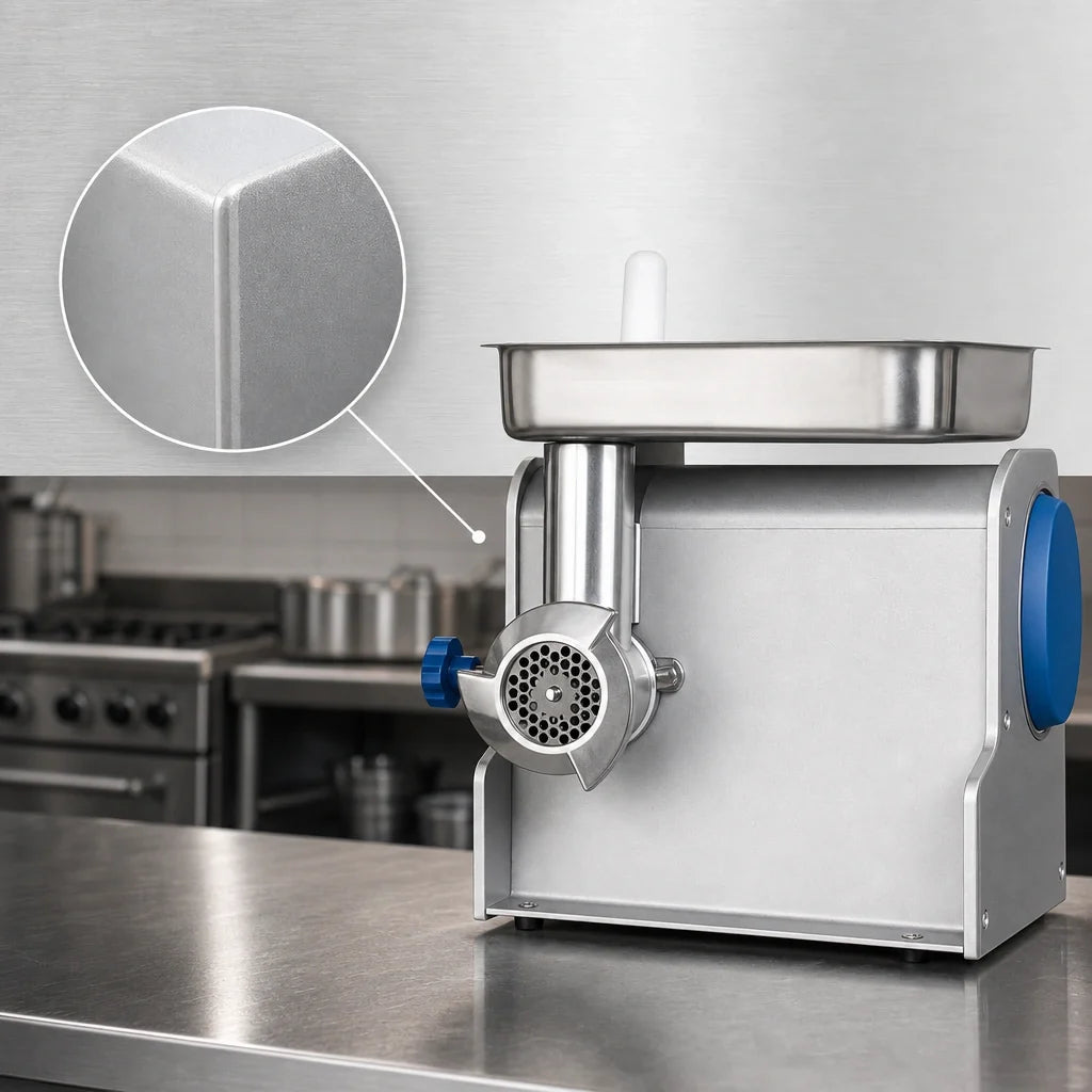 Edlund EDVG-12SS Electric Bench-Type Meat Grinder with Stainless Steel Propeller and Feed Chute, Forward/Reverse Switch