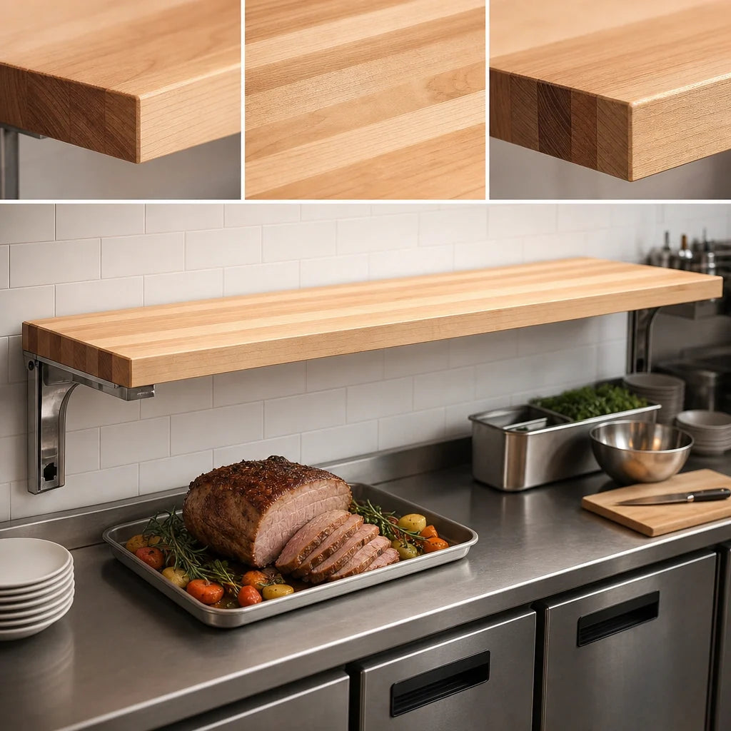 Eagle Group WB-DB-HT6 94-1/2-Inch Hardwood Carving Station Cutting Board with Drop Brackets, 8-Inch Wide, 1-1/4-Inch Thick