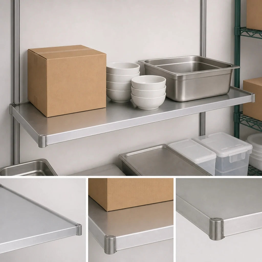 Eagle Group SS1460G Solid Galvanized Commercial Shelf, 60"W x 14"D, Marine Edge, 400 lb. Capacity Case of 2