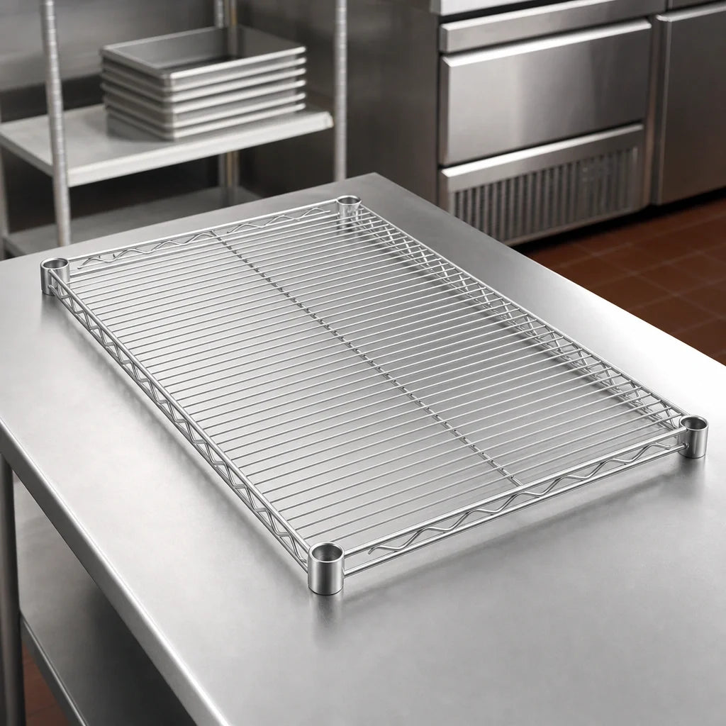 Quantum 2448S 304 Stainless Steel Wire Shelf, 48"W x 24"D, 600-800 lb. Capacity, NSF