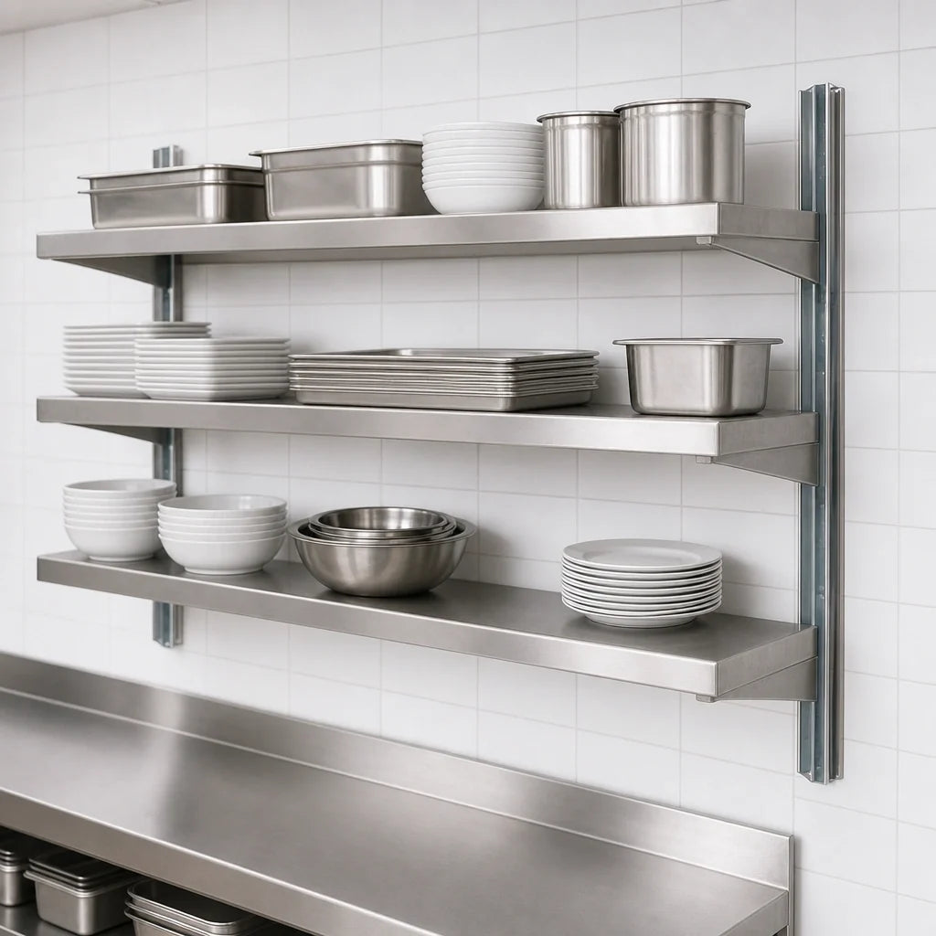 Eagle Group MMNSU/A-12 Wall-Mounted Cantilever Shelving Standard Aluminum Upright, 144-Inch, NSF