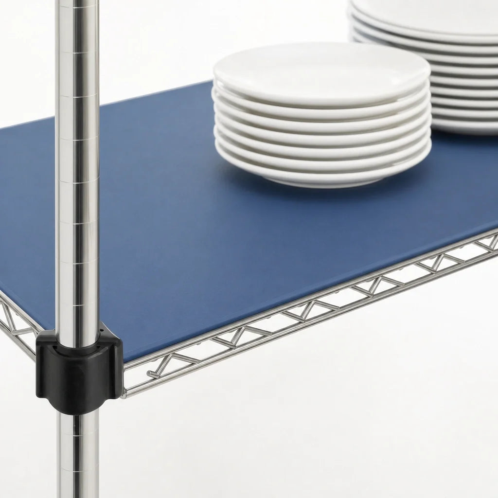 Eagle Group QuadPlus QPF-QA2142V-BS Solid Blue Antimicrobial Polymer Shelf Mat with Wire Frame, 42 x 21 Inches Case of 4