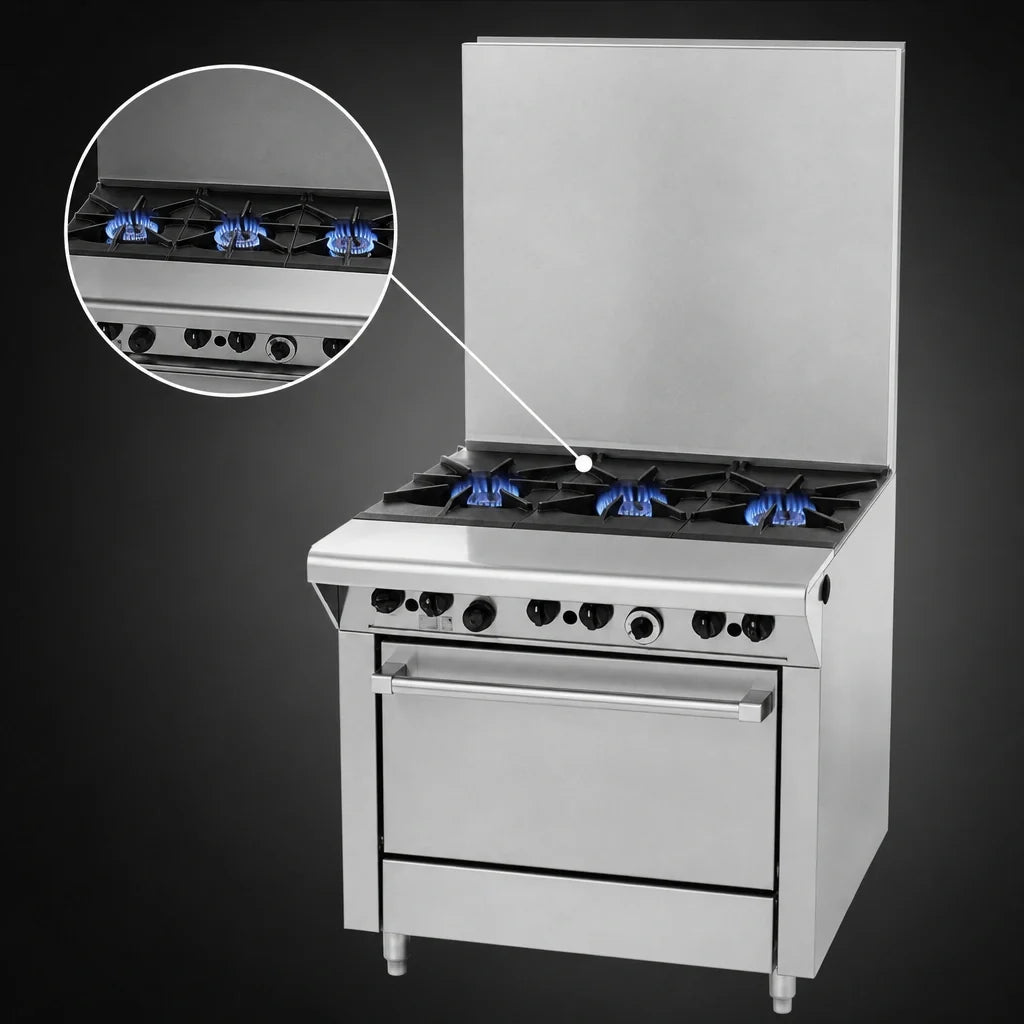 Garland Master M43FTT 34-Inch Modular Gas Range Top with 3 Open Burners and 3 French Tops