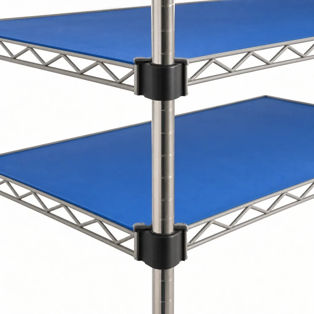 Eagle Group QuadPlus QPF-QA2172V-BS Solid Polymer Shelf Mat, 72 x 21 Inches, Blue, Gray Epoxy Wire Frame Case of 2