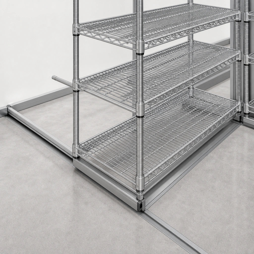 Eagle Group Floor-Trak SDFT-22 Single-Deep 22-Ft Two-Track Anodized Aluminum Floor Track Kit for Wire Shelving