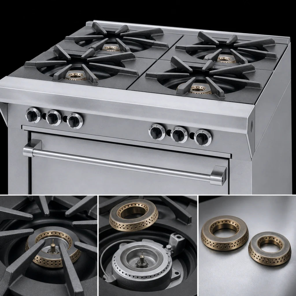 Garland Master MST44T-E 34-Inch Modular Gas Open Burner Top Range Section, 4 Burners, Electric Ignition, Stainless Steel Front & Sides