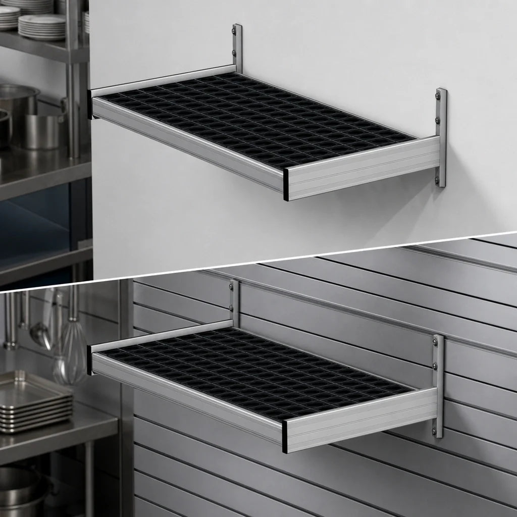 Fermod WSB38 Vented Wall-Mounted Shelving Unit, 38"W x 18"D, Anodized Aluminum