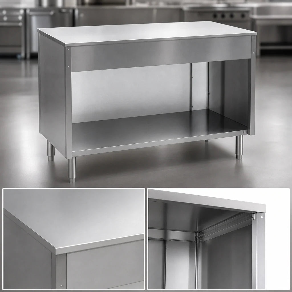 Eagle Group Spec-Master ST3OB 48-Inch 16-Gauge Stainless Steel Solid Top Utility Station with Open Front Base