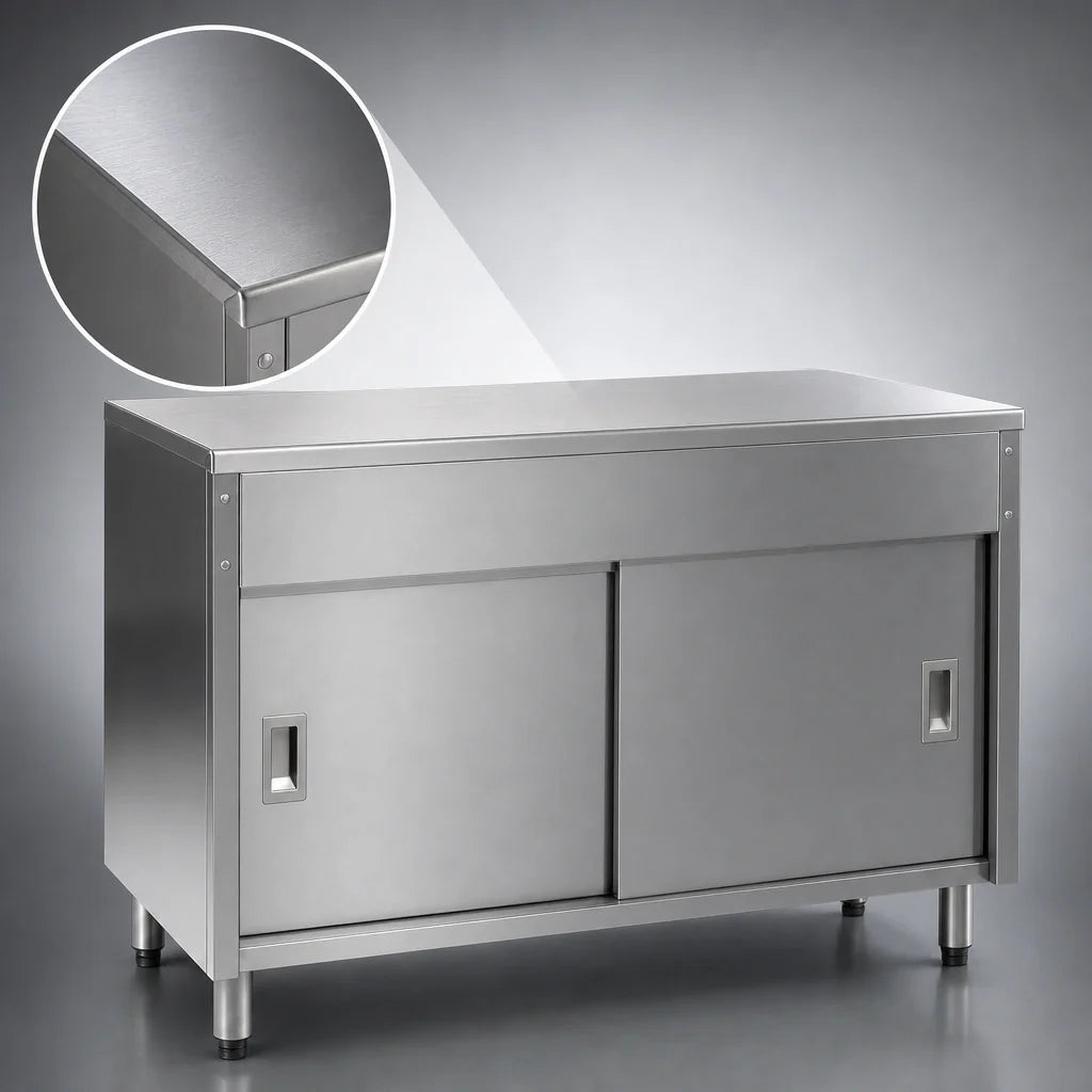 Eagle Group Spec-Master ST3CB 48-Inch Stainless Steel Solid Top Utility Station with Enclosed Sliding-Door Base