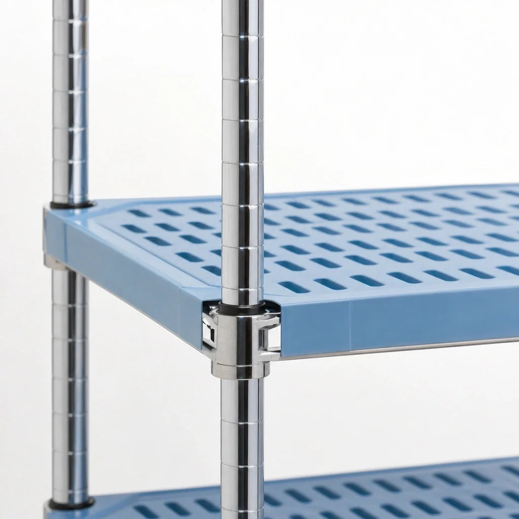 Eagle Group QuadPlus QPF-2472C-BS 72 x 24 Inch Solid Blue Polymer Shelf Mat with Chrome Frame Case of 2