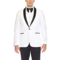 Men's White & Black Shawl Lapel Tuxedo – Slim Fit 2 Piece Suit | Ferrecci Reno