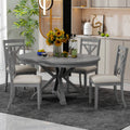 TREXM 5-Piece Retro Functional Dining Table Set