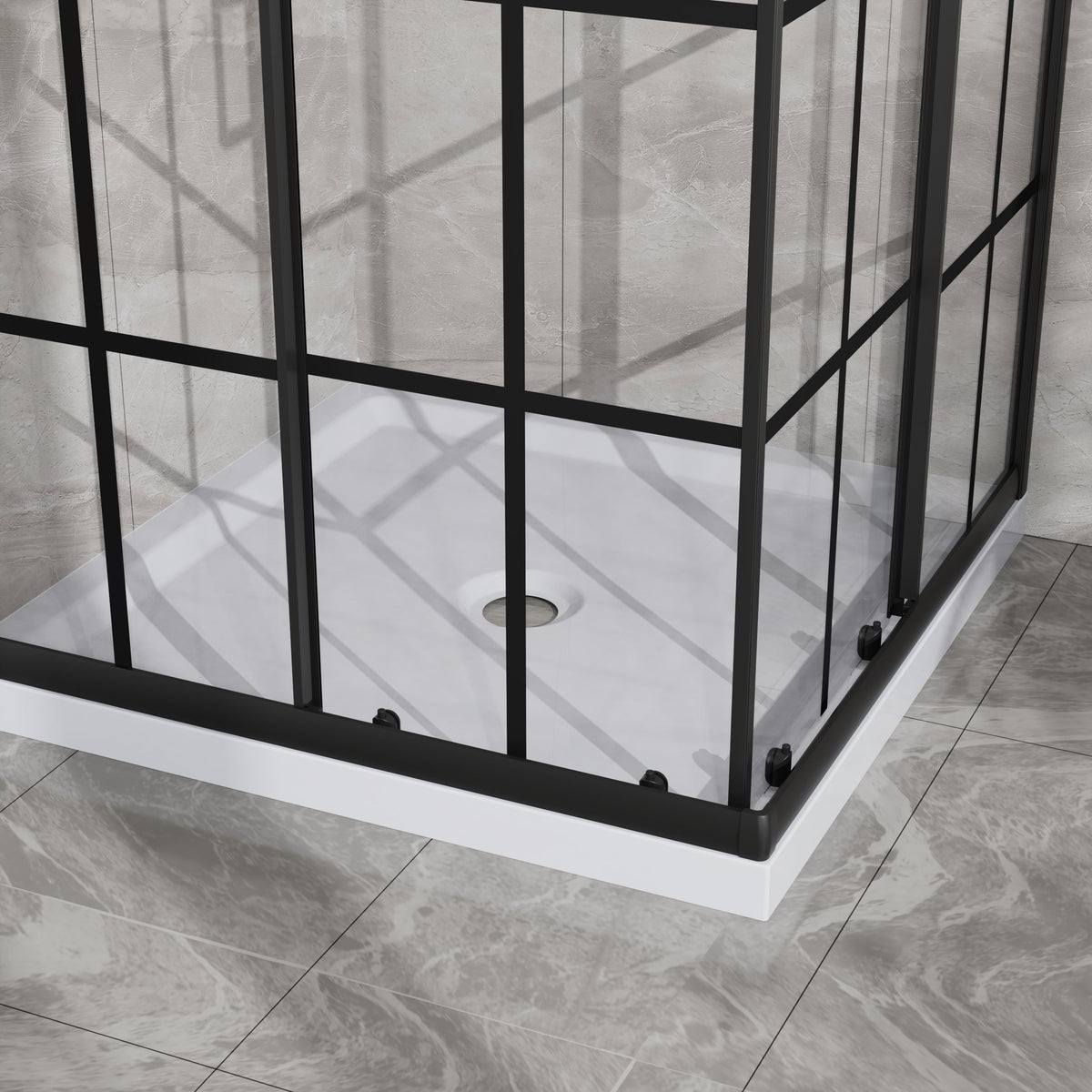 Tempered Glass Corner Shower Door with Sliding Opening - Clear