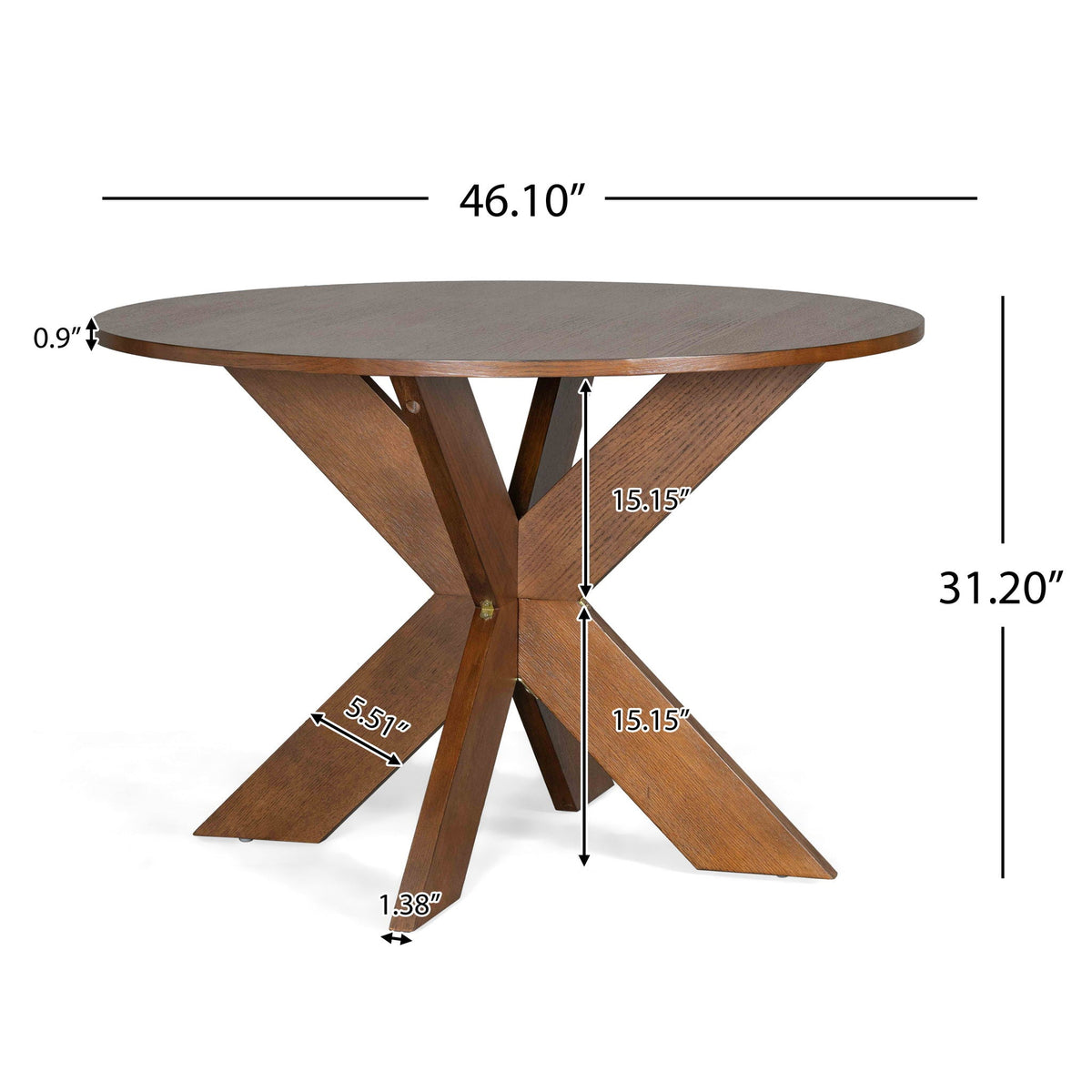 Round Dining Table with Durable MDF Construction - Cherry