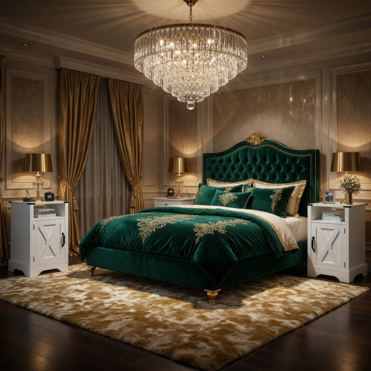 Farmhouse Nightstand with Charging Station & Storage - Multiple Colors