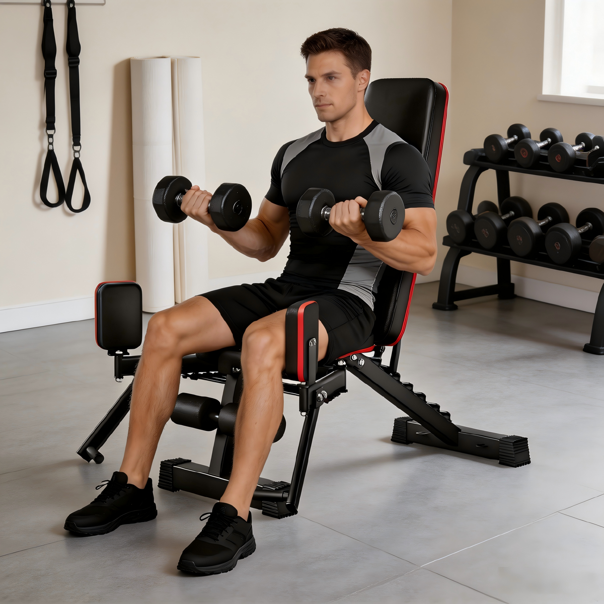 2-in-1 Weight Bench with Hip Abduction - Home Gym