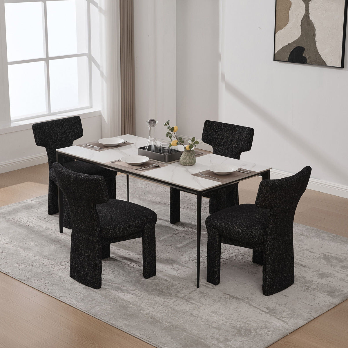 Armless Curved Back Accent Chairs