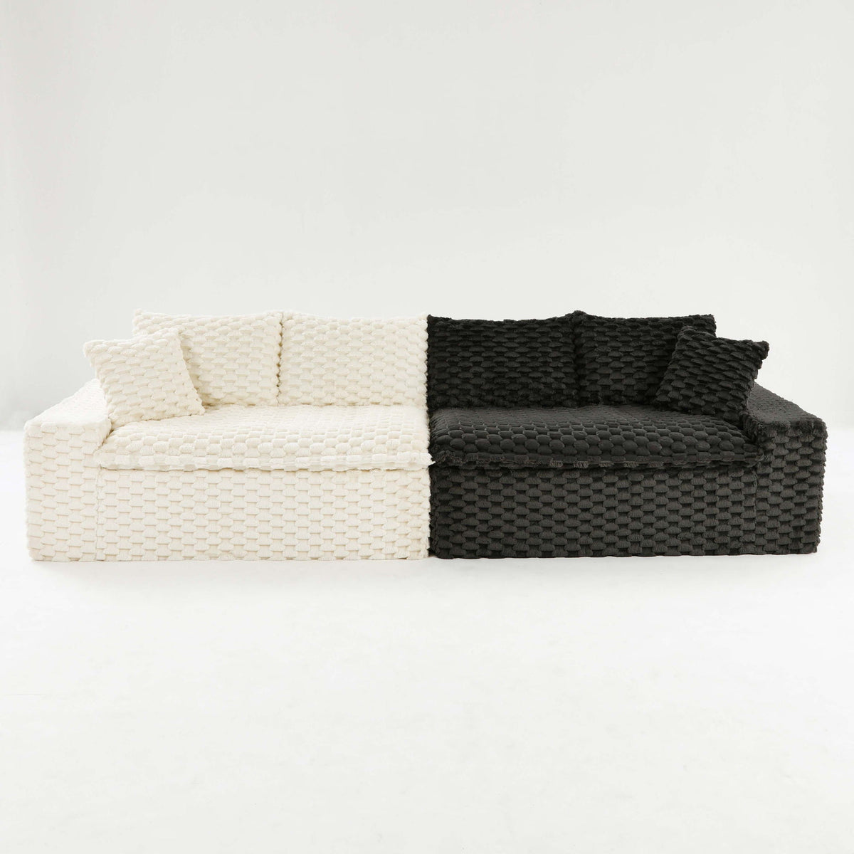 Luxury Multifunctional Sofa for Living Room with Adjustable Layout - Black, Dark Green, White, Pink