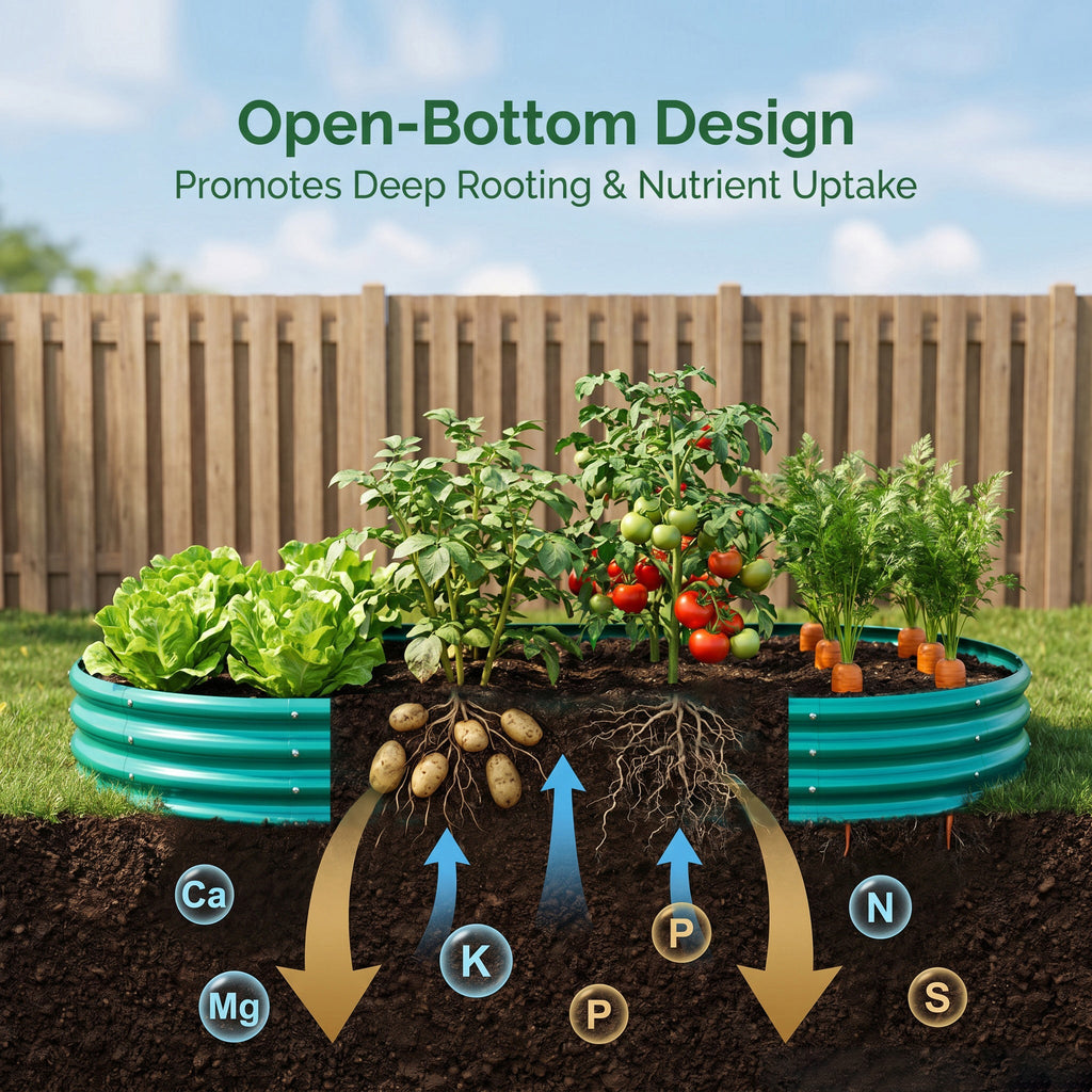 Galvanized Raised Garden Bed with Rust-Resistant Finish - Metal