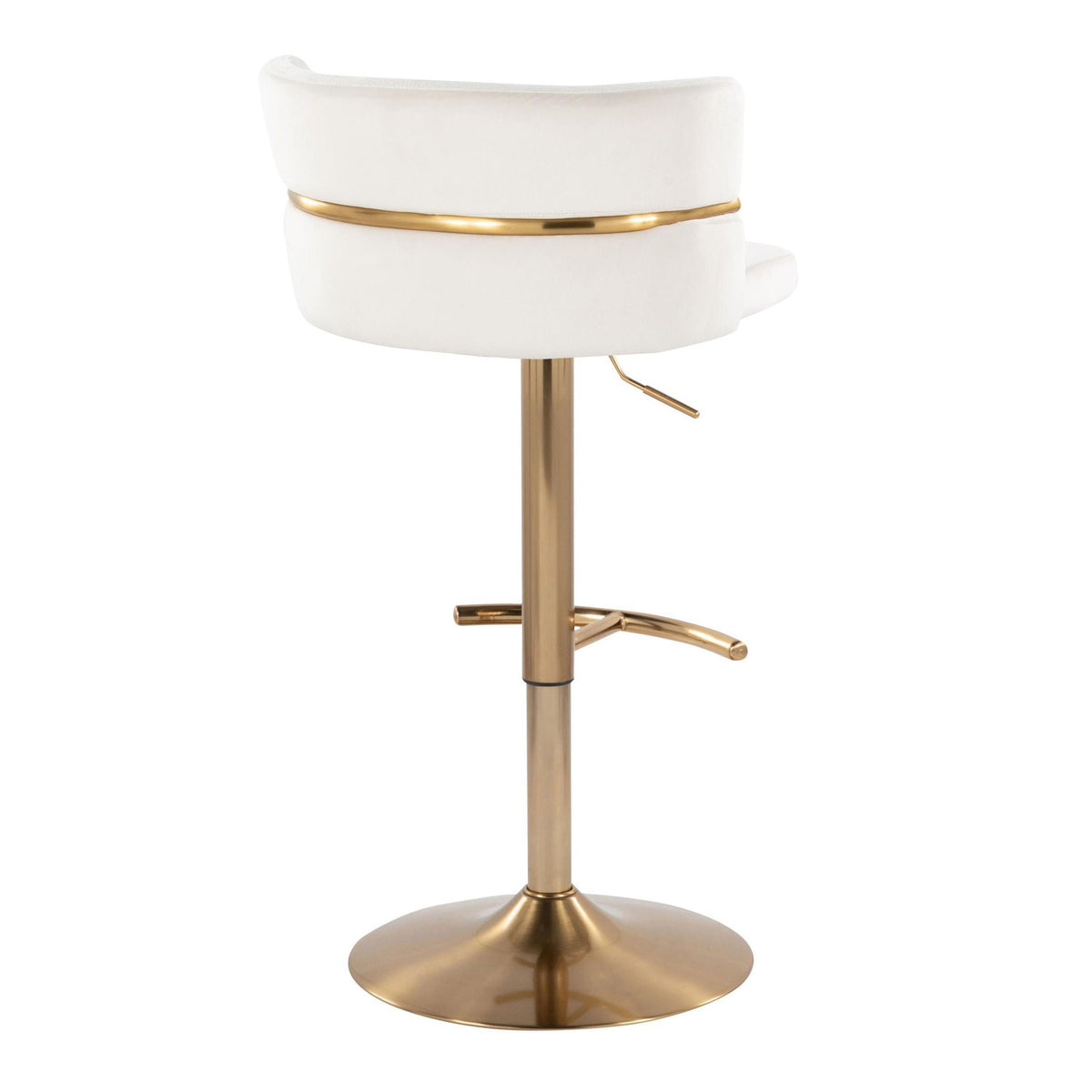 Glam Adjustable Barstool Set with Swivel and Rounded T Footrest - Beige or Black