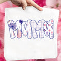 Mama Pink Purple Floral Name Graphic Tee