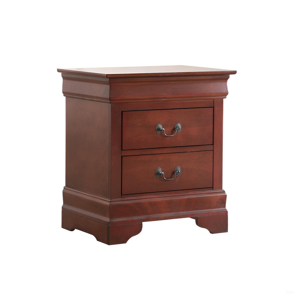 Louis Phillipe Wood Nightstand with Storage Drawers - Multiple Colors