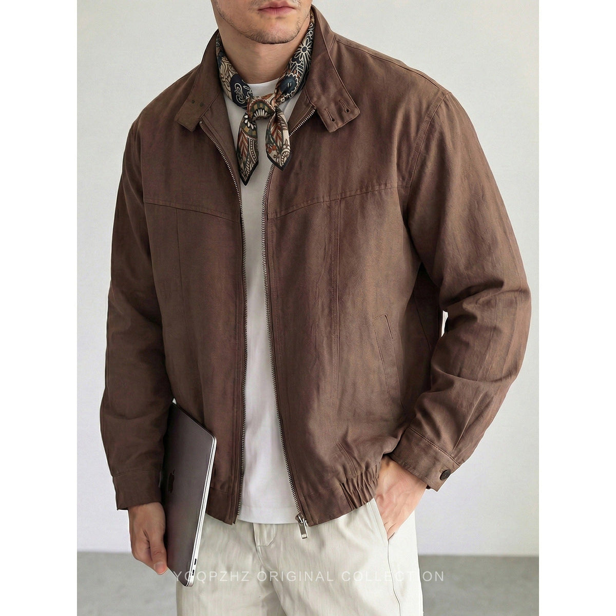 Old-money-style Vintage Stand-collar Utility Jacket