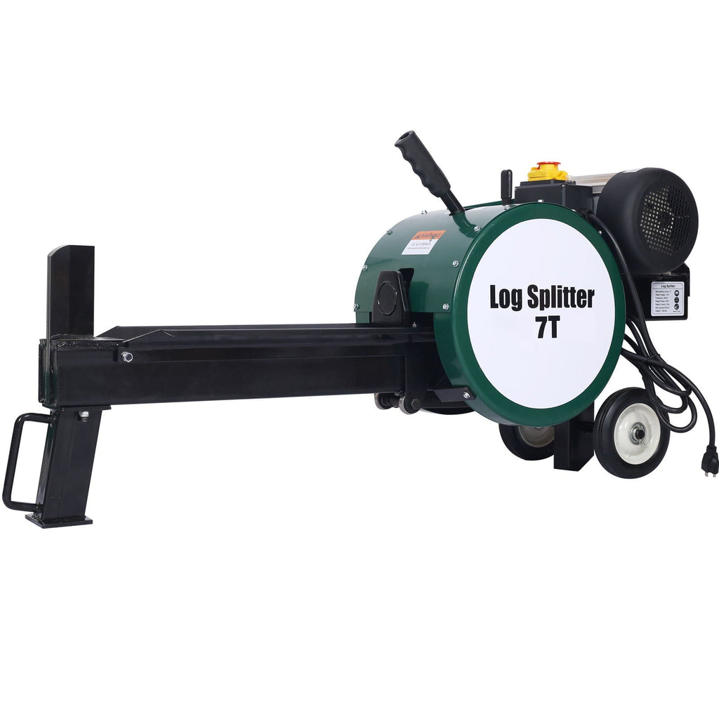 Electric Log Splitter 7 Ton with Double Flywheel - Black