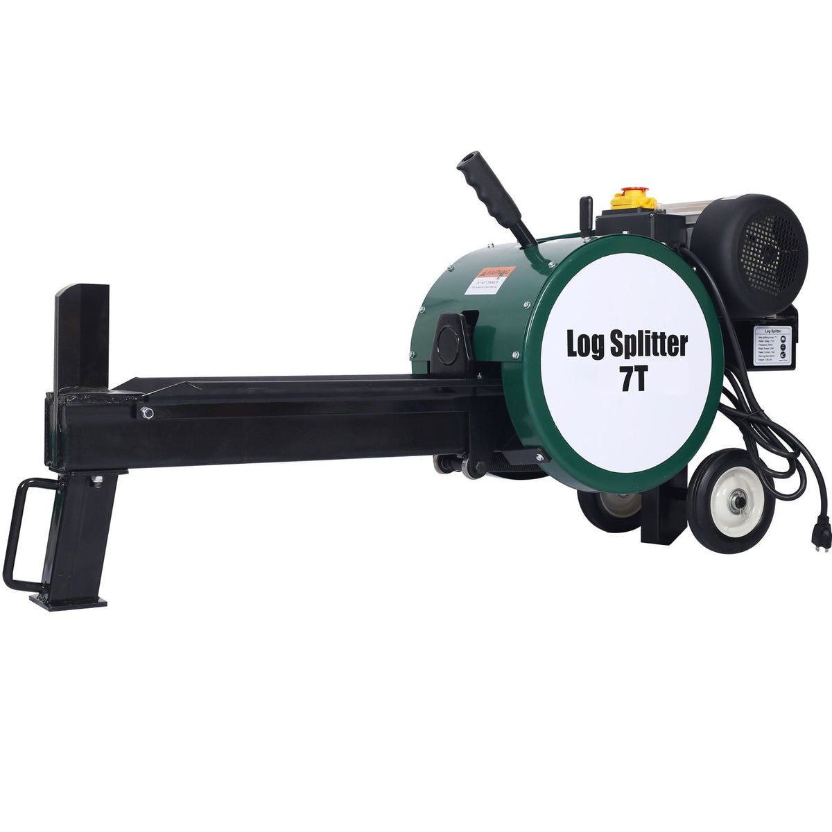 Electric Log Splitter 7 Ton with Double Flywheel - Black