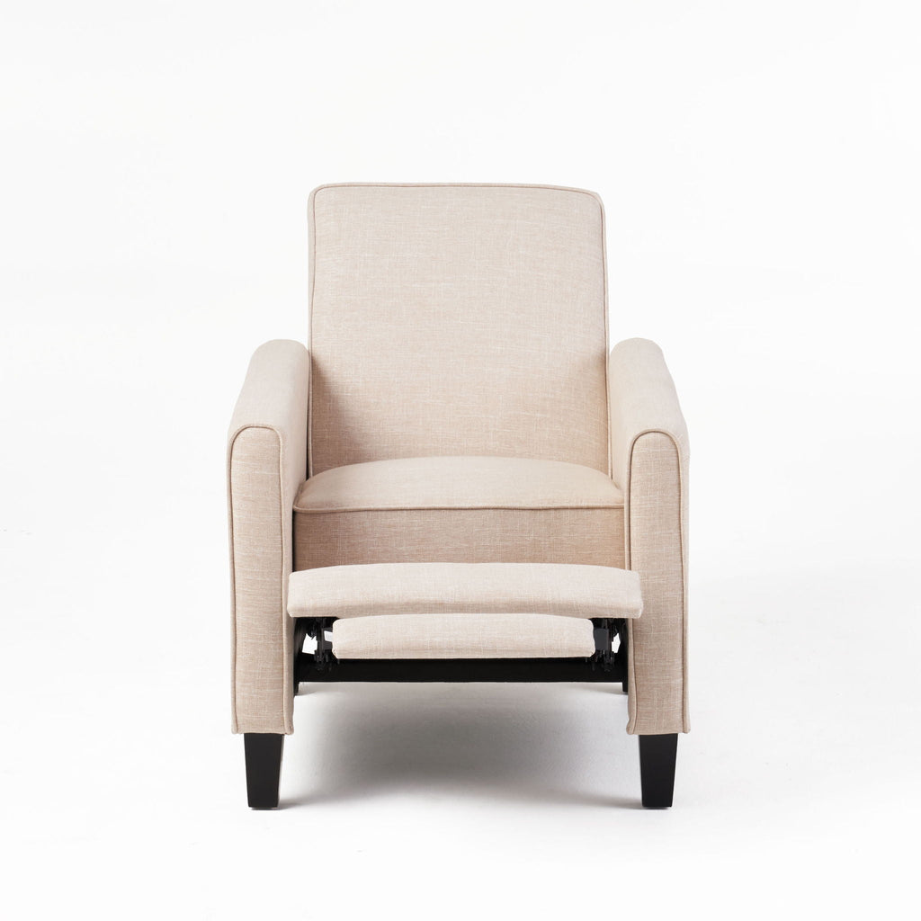Upholstered Push Back Recliner Chair with Adjustable Recline - Multiple Colors