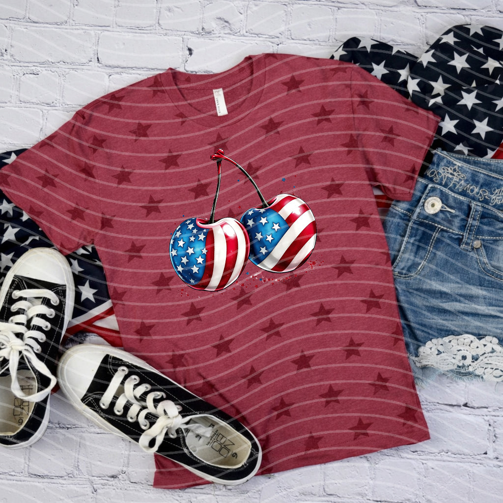 Flag Cherries Graphic Tee