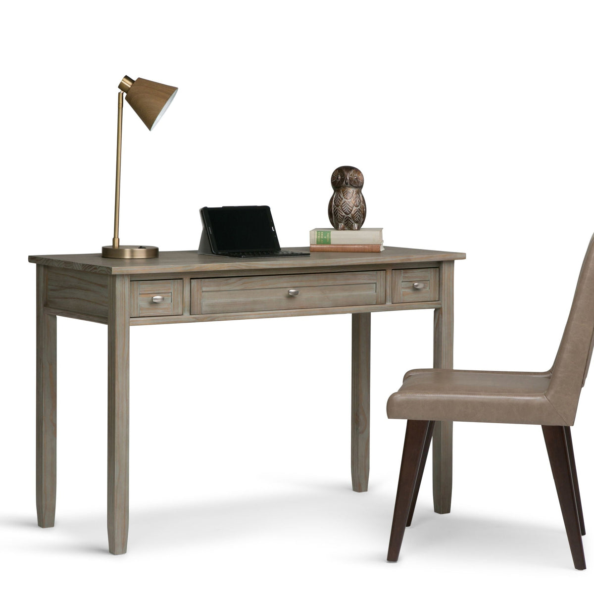 Handcrafted Wooden Writing Desk with Storage Drawers - Multiple Colors
