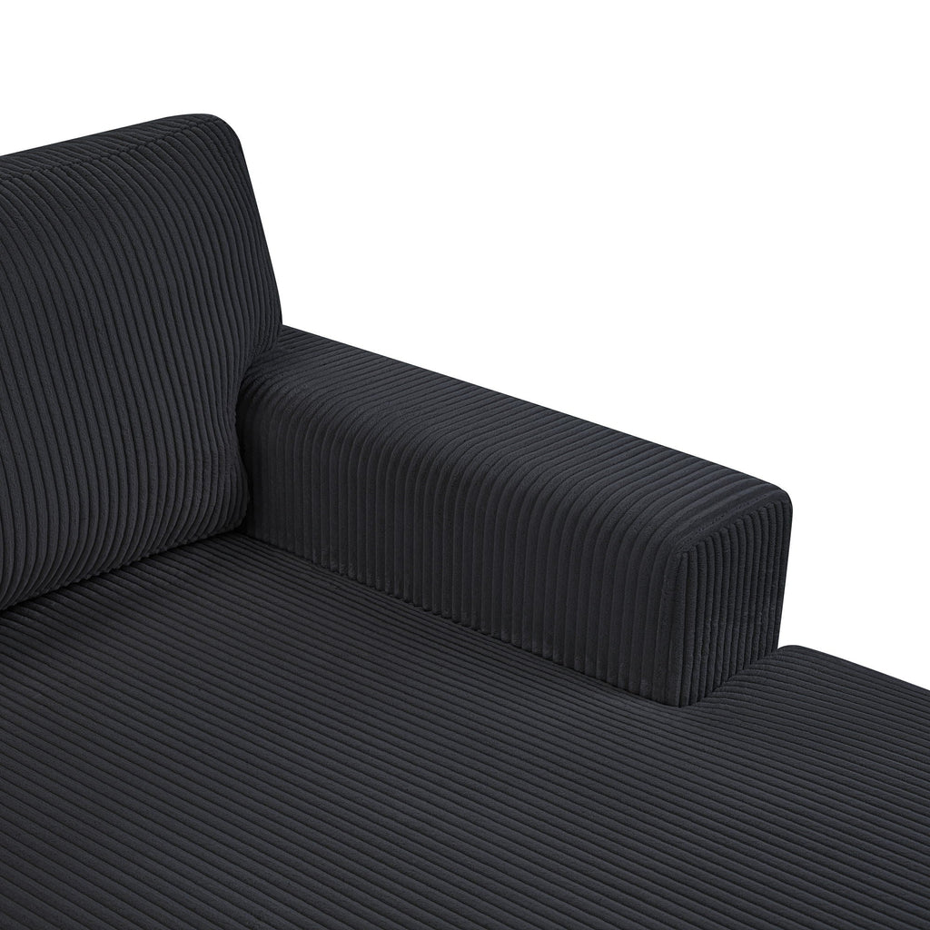 Oversized Sectional U-Shaped Sofa With Chaise Lounge And Three Soft Throw Pillows