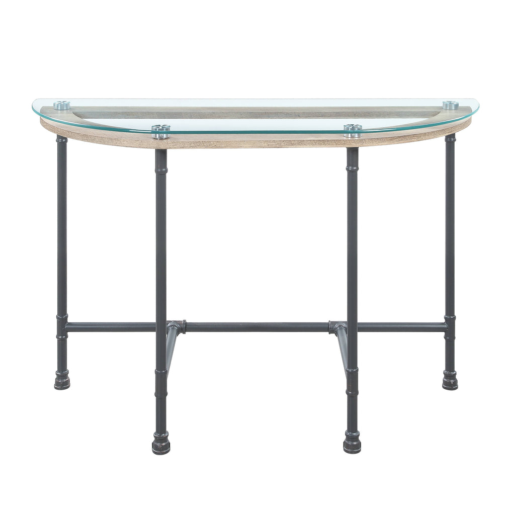 Brantley Clear Glass & Sandy Table with Tempered Glass Top - Clear/Sandy