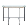Brantley Clear Glass & Sandy Table with Tempered Glass Top - Clear/Sandy