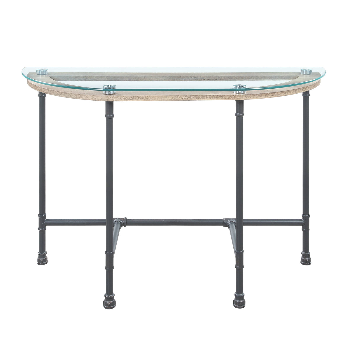 Brantley Clear Glass & Sandy Table with Tempered Glass Top - Clear/Sandy