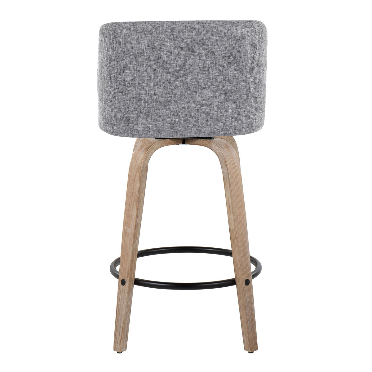 Toriano - Contemporary Fixed-Height Counter Stool & Swivel with Round Footrest (Set of 2)