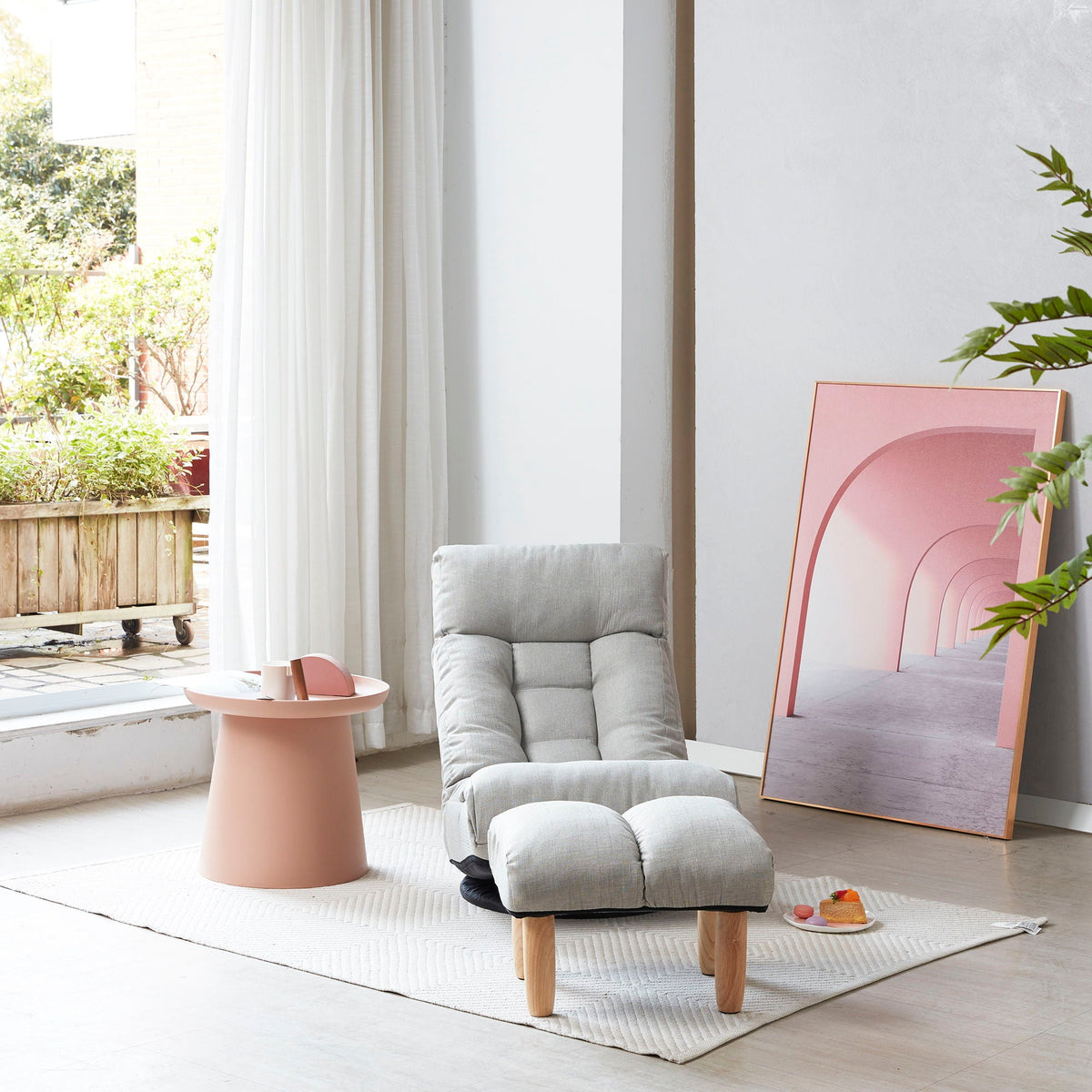 Adjustable Japanese Reclining Floor Chair Sofa With Metal Frame