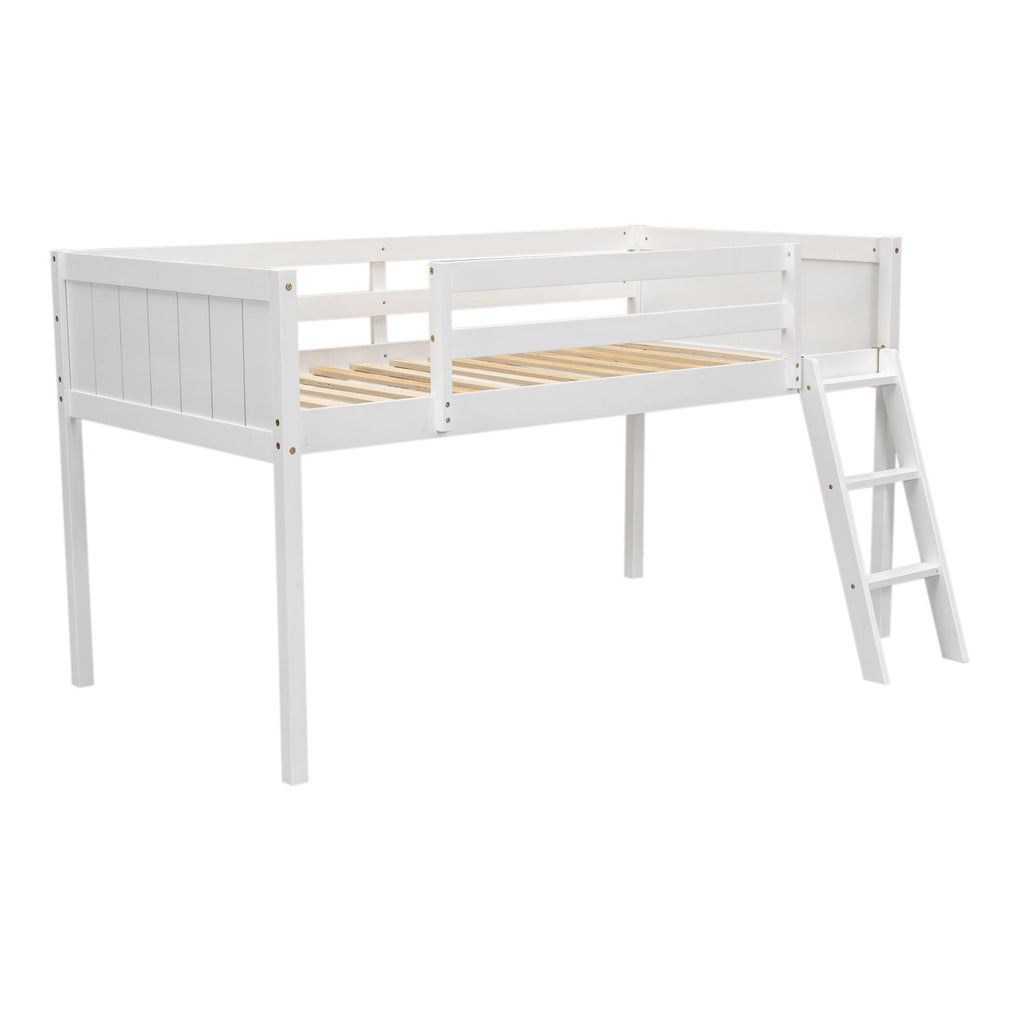 Low Loft Bed With Adjustable Ladder