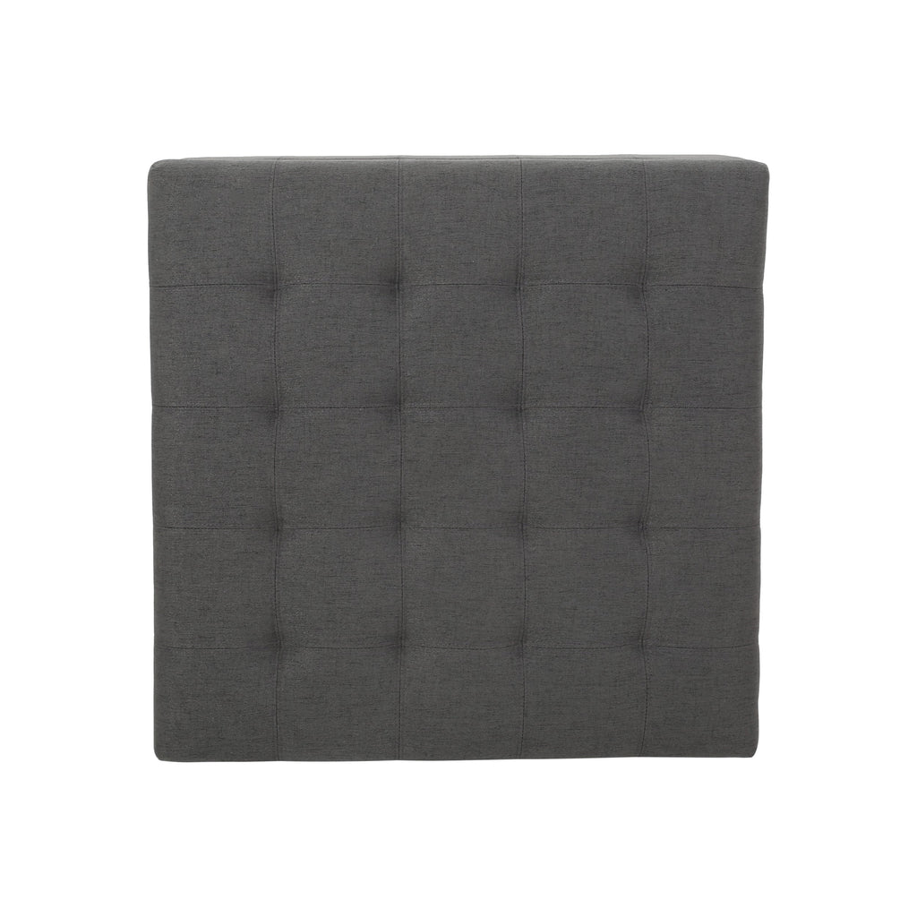 Upholstered Tufted Fabric Storage Ottoman with Hidden Storage - Dark Gray