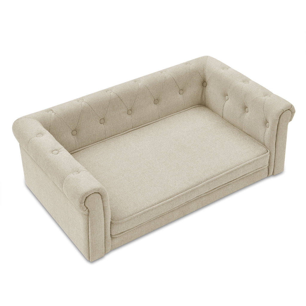 Modern Elegant Rectangle Pet Bed, Durable Elevated Dog Sofa