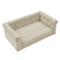 Modern Elegant Rectangle Pet Bed, Durable Elevated Dog Sofa