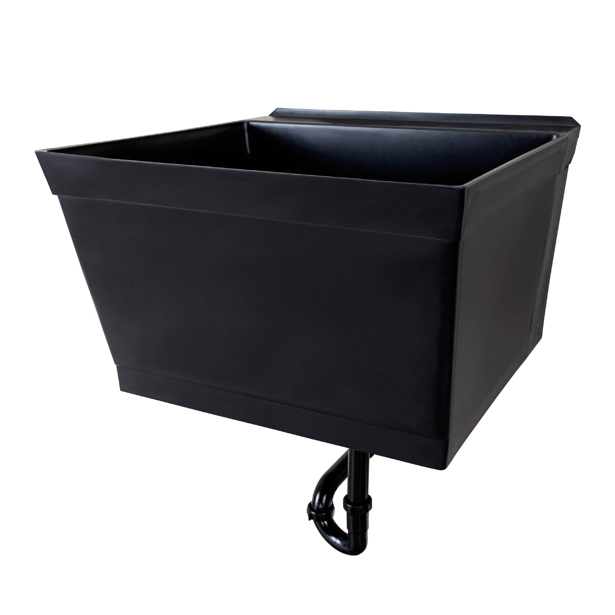 Tehila Standard Wall-Mounted Black Utility Sink, No Supply Lines