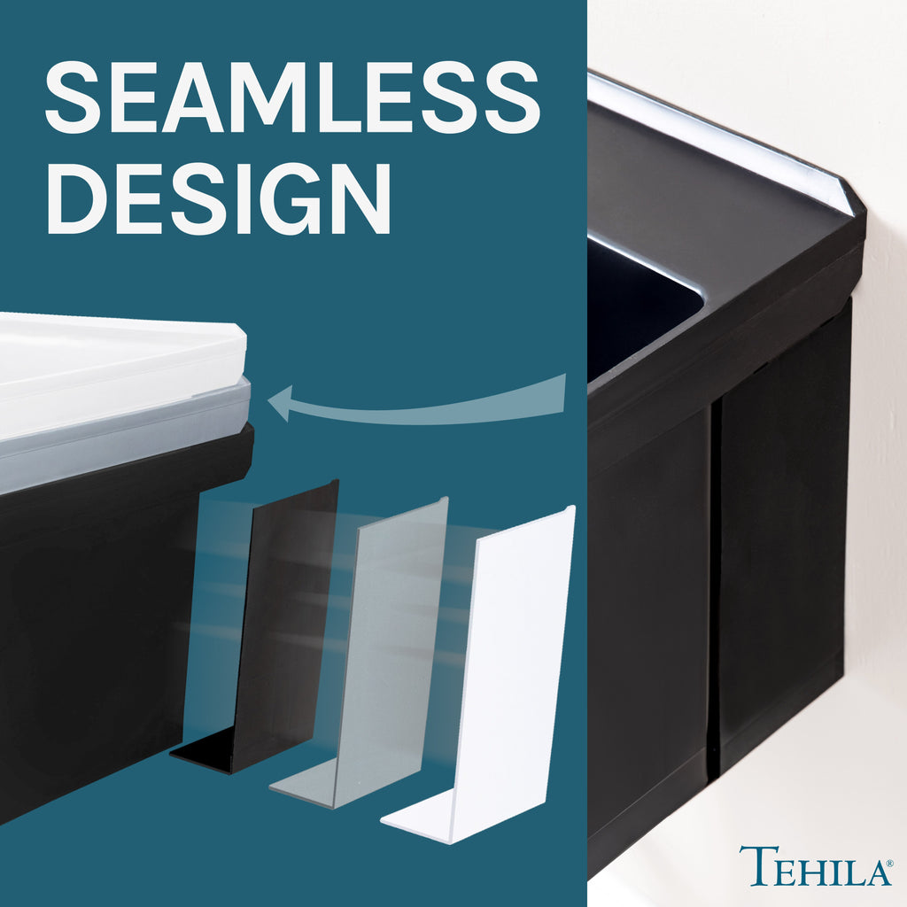Tehila Standard Wall-Mounted Black Utility Sink, No Supply Lines
